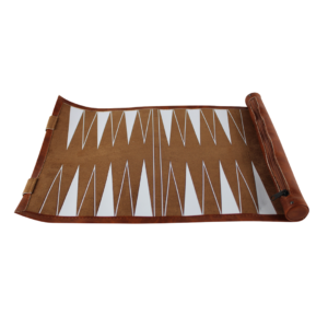 Brown Travel Roll Up Backgammon Set 13 Inch