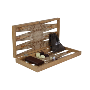Wooden Honeycomb Design Backgammon Set 19 Inch