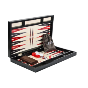 Wooden Trendy White Design Backgammon Set 23 Inch