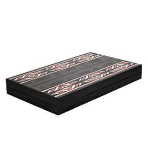 Wooden Trendy Black Design Backgammon Set 23 Inch