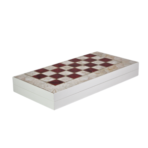 Wooden Red Marble Design Backgammon Set 19 Inch