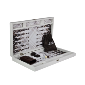 Leatherette Flannel Design Backgammon Set 23 Inch