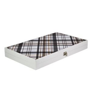 Leatherette Flannel Design Backgammon Set 23 Inch
