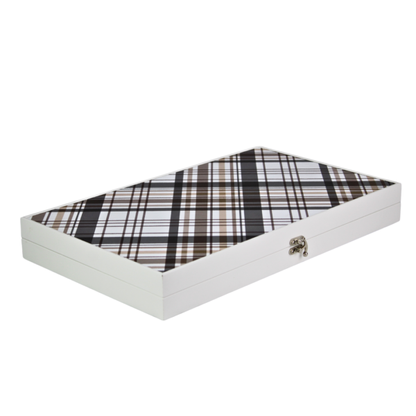 Leatherette Flannel Design Backgammon Set 23 Inch