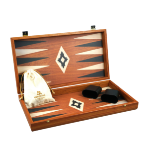 Mahogany Manopoulos Backgammon Set 20 Inch