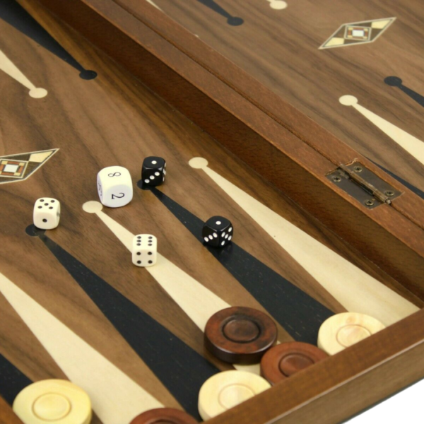 Helena Woodland Walnut Backgammon Set 20 Inch - Image 3