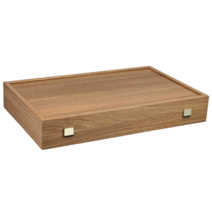 Manopoulos Oak & Walnut Backgammon Set 20 Inch