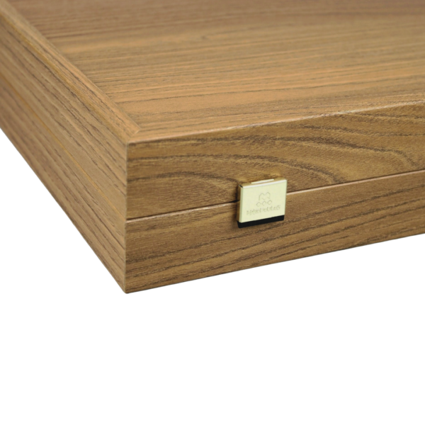Manopoulos Oak & Walnut Backgammon Set 20 Inch - Image 5
