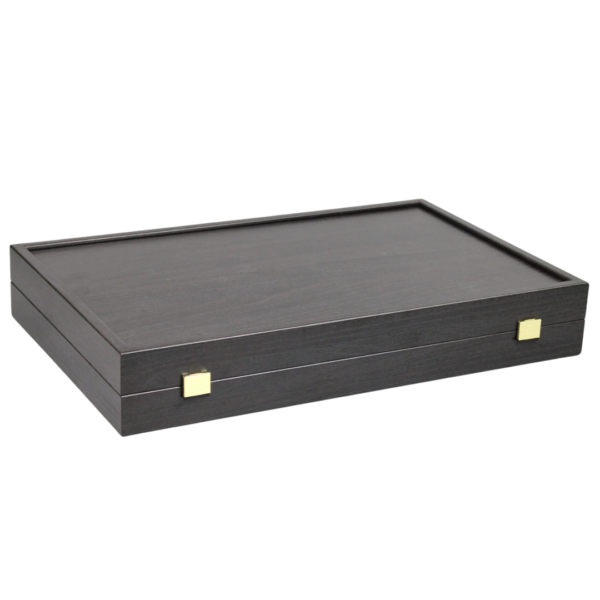 Manopoulos Wenge & Oak Backgammon Set 23 Inch with Storage Racks - Image 2