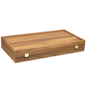 Manopoulos Walnut Backgammon Set 23 Inch with Storage Racks