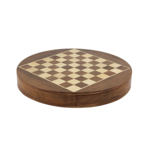 Solid Wood Round Chess Set 12 Inch