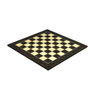 Wooden Chess Set Tiger Ebony & Maple Board Metal Pieces 20