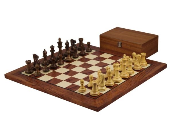 Rosewood Chess Set 20 Inch With Helena Flat Chess Board and Weighted Sheesham Morphy Series Staunton Chess Pieces 3.75 Inch