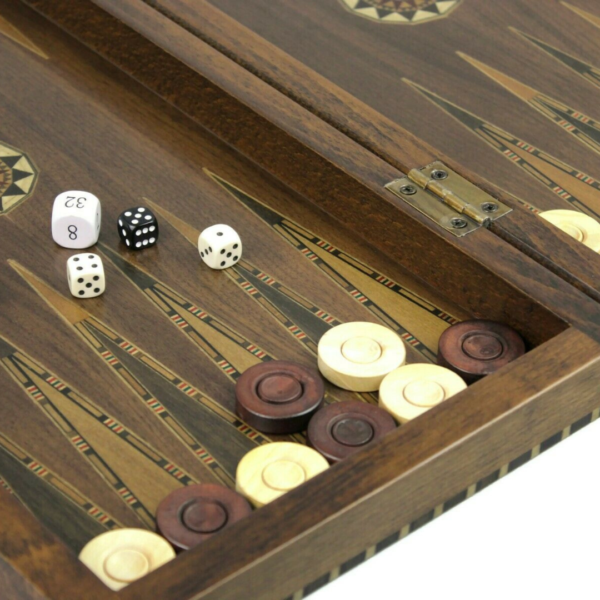 Helena Rural Walnut Chess & Backgammon Set With Sheesham German Staunton Chess Pieces 20 Inch - Image 6