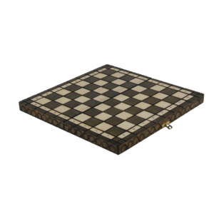 Art Deco Brown Foldable Chess Set 14 Inch