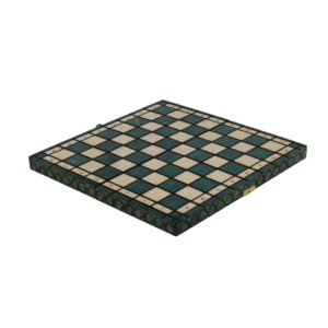 Art Deco Green Foldable Chess Set 14 Inch