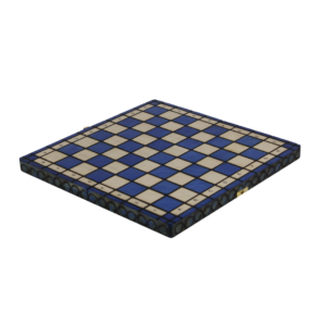 Art Deco Blue Foldable Chess Set 14 Inch