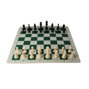 Green Club Roll Up Chess Set 20 Inch (Double Queen)