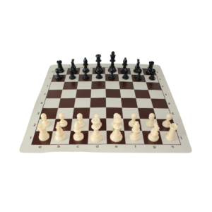 Brown Club Roll Up Chess Set 20 Inch (Double Queen)