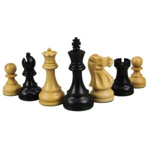 1972 Ebonised Reykjavik Broadbase Staunton Chess Pieces 3.75 Inch