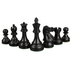 1972 Ebonised Reykjavik Broadbase Staunton Chess Pieces 3.75 Inch