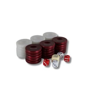 Acrylic Red Pearl Backgammon Pieces 36 mm