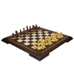 Walnut Chess Set 20 Inch with Helena Chess Board and Weighted Sheesham Fierce Knight(Queens Gambit) Staunton Chess Pieces 3.75 Inch
