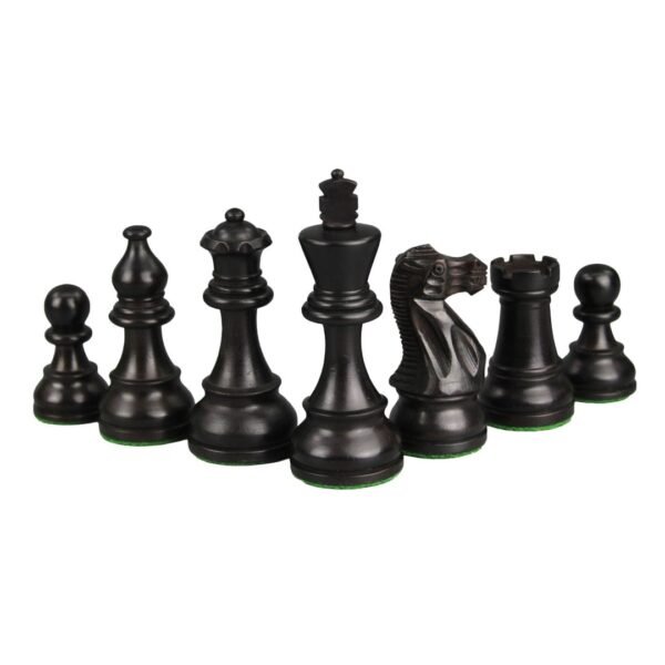 Walnut Chess Set 16 Inch With Flat Chess Board and Weighted Ebonised Classic Staunton Chess Pieces 3 Inch - Image 7