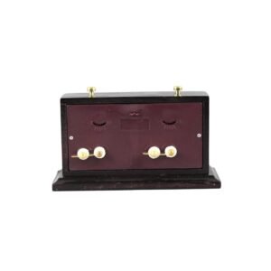 Stained Brown Turnier Analog Wood Chess Clock With Stand