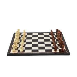 Walnut Design Chess Set 14 Inch With Storage Box