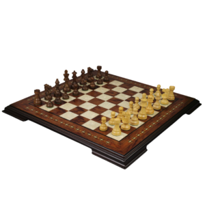 Rosewood Chess Set 17 Inch with Helena Chess Board and Weighted Sheesham French Knight Staunton Chess Pieces 3 Inch
