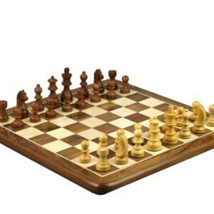 Wooden Chess Set Sheesham Flat Board With Staunton Chess Pieces  16