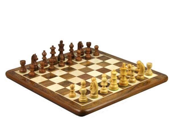 Wooden Chess Set Sheesham Flat Board With Staunton Chess Pieces  16 - Image 2