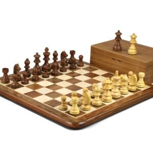 Wooden Chess Set Sheesham Flat Board With Staunton Chess Pieces  16