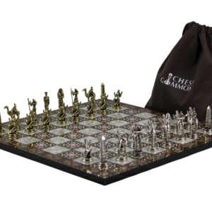 Mother of Pearl Personalised Metal Chess Set with Drawstring Bag 14 Inch