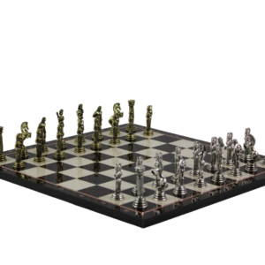 Walnut Personalised Metal Chess Set with Drawstring Bag 14 Inch