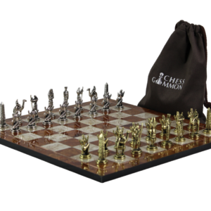 Mocha Personalised Metal Chess Set with Drawstring Bag 14 Inch