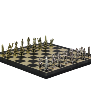 Black Personalised Metal Chess Set with Drawstring Bag 14 Inch