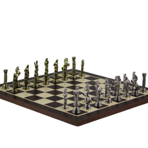 Wenge Personalised Metal Chess Set with Drawstring Bag 14 Inch