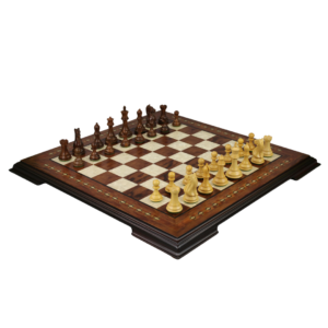 Rosewood Chess Set 20 Inch with Helena Chess Board and Weighted Sheesham Fierce Knight Staunton Chess Pieces 3.75 Inch