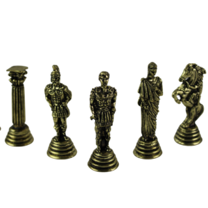 Roman Metal Chess Pieces Nickel & Brass 2.5 Inch