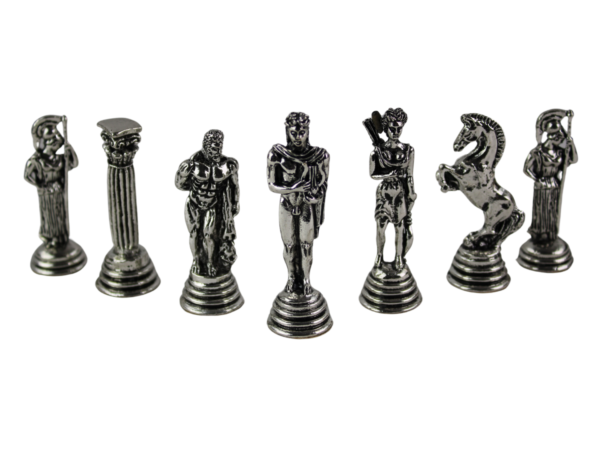 Athena Metal Chess Pieces Nickel & Brass 2.5 Inch - Image 3