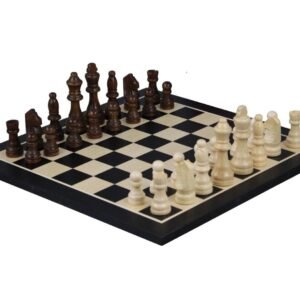 Black And White Chess Set With Chess Pieces And Chess Box 14 Inch