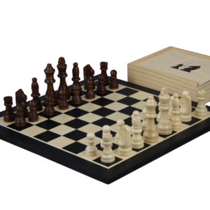 Black And White Chess Set With Chess Pieces And Chess Box 14 Inch