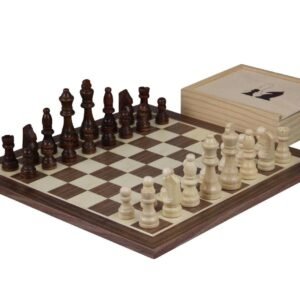 Walnut Chess Set With Chess Pieces And Chess Box 14 Inch