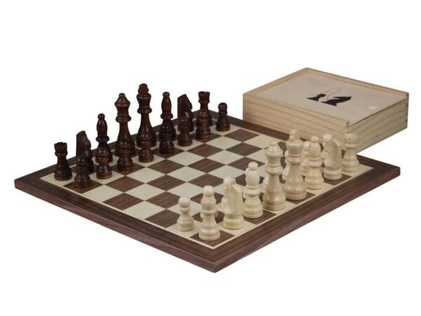 Walnut Chess Set With Chess Pieces And Chess Box 14 Inch