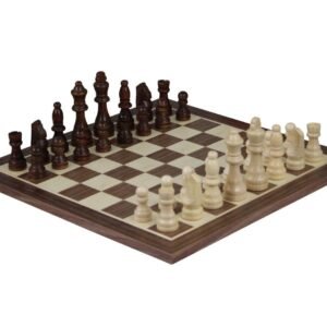 Walnut Chess Set With Chess Pieces And Chess Box 14 Inch