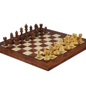 Rosewood Chess Set 20 Inch With Helena Mother of Pearl Flat Board And Weighted Sheesham King Bridal Staunton Chess Pieces 3.75 Inch