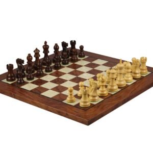 Rosewood Chess Set 20 Inch With Helena Mother of Pearl Flat Chess Board and Weighted Sheesham Executive Staunton Chess Pieces 3.75 Inch