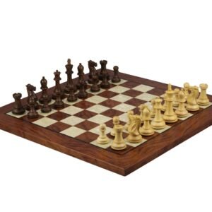 Rosewood Chess Set 20 Inch With Helena Mother of Pearl Flat Chess Board and Weighted Sheesham Professional Morphy Staunton Chess Pieces 3.75 Inch